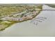 Aerial view of the community with marina access at 93 Mariners Cay Drive, Folly Beach, SC 29439