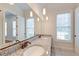 Double vanity bathroom with granite countertop at 106 Aviary Ct, Summerville, SC 29483