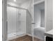 Modern bathroom with a shower and linen storage at 171 Rosefield Ct, Summerville, SC 29485