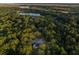 Aerial view of a house surrounded by lush forest and water at 4028 Gnarled Oaks Ln, Johns Island, SC 29455