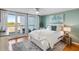 Bedroom with a view, king bed, and ceiling fan at 1665 A Marsh Harbor Ln, Mount Pleasant, SC 29464