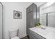 Bathroom features a vanity with a white countertop and gray cabinets at 211 Cache Ct # 6, Charleston, SC 29414