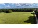 Aerial view of a green pasture with a dirt road and a cluster of trees at 0 Tuten Road, Round O, SC 29474