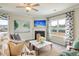 Cozy living room with fireplace and large windows at 205 Torslanda Ln, Summerville, SC 29486