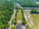 Aerial view showing a neighborhood with houses and a green space at 180 Cherry Grove Dr, Summerville, SC 29483