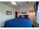Bedroom with double bed and ocean-themed decor at 2302 Palmetto Blvd, Edisto Beach, SC 29438