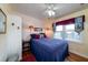 Bedroom with a double bed, and ocean-themed decor at 2302 Palmetto Blvd, Edisto Beach, SC 29438