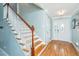 Staircase and hardwood floors in entryway at 101 Westmoreland St, Summerville, SC 29483