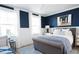 Blue and gray bedroom with comfortable bed and large windows at 123 Cantona Dr, Summerville, SC 29483