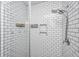 Clean shower with subway tile and double shower heads at 154 Pecan Dr, Summerville, SC 29483