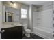 Clean bathroom with tub, shower, and vanity at 415 Snowy Plover Ln, Summerville, SC 29486