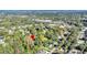 Aerial view highlighting the property's location in a residential area near main roads at 1860/1858 Taberwood Cir, Charleston, SC 29407