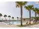 Community pool with surrounding palm trees at 2588 High Hammock Rd, Johns Island, SC 29455