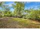 Large backyard with mature trees and a shed at 2674 Houston St, North Charleston, SC 29405