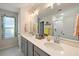 Double vanity bathroom with modern finishes at 139 Winding River Dr, Johns Island, SC 29455