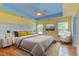 Spacious bedroom with hardwood floors, and blue and yellow accents at 1751 Bee Balm Rd Rd, Johns Island, SC 29455