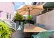 Outdoor patio table and chairs under a shade umbrella at 85 Spring St # A&B, Charleston, SC 29403