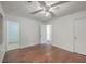 Bright bedroom with wood flooring and ceiling fan at 313 Fairlawn Dr, Moncks Corner, SC 29461