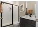 Clean bathroom with a shower, toilet and modern vanity at 819 Recess Pointe Dr # 46, Moncks Corner, SC 29461