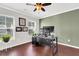 Home office with hardwood floors, large desk, and ample natural light at 108 Glenspring Dr, Summerville, SC 29486