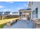 Backyard patio with fire pit, grill, and screened porch at 108 Glenspring Dr, Summerville, SC 29486