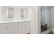 Double vanity bathroom with a frameless glass shower at 1505 Marsh Haven, Johns Island, SC 29455