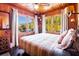 Main bedroom with a queen-size bed and wood paneled walls, with views of the ocean at 3131 Palmetto Blvd, Edisto Island, SC 29438