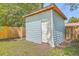 Small blue shed in the backyard, great for storage at 3264 Stonehaven Dr, North Charleston, SC 29420