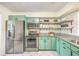 Modern kitchen with stainless steel appliances and green cabinets at 3264 Stonehaven Dr, North Charleston, SC 29420