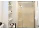 Bathroom with shower and built-in shelving at 3611 Yacht Club Rd # B, Edisto Island, SC 29438