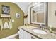 Bathroom with granite countertop, single sink, and shower/tub combo at 404 Claymoor Village Ln, Summerville, SC 29486