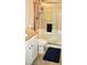Updated bathroom with a walk-in shower, granite countertop, and modern fixtures at 404 Claymoor Village Ln, Summerville, SC 29486