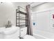 Clean bathroom with white tub/shower, and a modern sink vanity at 1979 Macon Ave, North Charleston, SC 29405