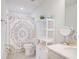 Simple bathroom with shower, toilet, and storage at 2009 Elvington Rd, Johns Island, SC 29455