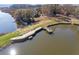 Elevated view showcasing property's waterfront access and dock at 4415 Lord Proprietors Rd, Hollywood, SC 29449