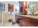 Elegant bathroom with double vanity and granite countertops at 4415 Lord Proprietors Rd, Hollywood, SC 29449