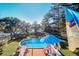 Inviting above ground pool with a deck and beautiful waterfront views at 4415 Lord Proprietors Rd, Hollywood, SC 29449