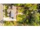 Aerial view of house highlighting the backyard and solar panels at 1068 Blockade Runner Pkwy, Summerville, SC 29485