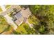 Aerial view of house with a large backyard and fire pit at 1068 Blockade Runner Pkwy, Summerville, SC 29485