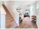 Carpeted staircase with white railing leading to the upper level at 126 Sunray Ln, Summerville, SC 29486