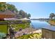 Private boat dock with a pontoon boat, ready for lake adventures at 1272 Waterfront Dr, Mount Pleasant, SC 29464