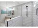 Modern bathroom with double vanity, large shower, and stylish tile at 1965 Oak Tree Ln, Mount Pleasant, SC 29464