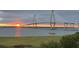 Stunning sunset view of Arthur Ravenel Jr. Bridge at 221 S Plaza Ct # 107, Mount Pleasant, SC 29464