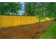 Newly installed light brown wooden privacy fence at 1504 Twin Rivers Dr # 40, Wando, SC 29492