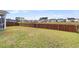 Backyard with wooden fence and pond view, showcasing a tranquil outdoor space at 223 Laurel Crest Way, Summerville, SC 29486