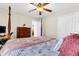 Bedroom with a post bed, dresser, and ceiling fan at 223 Laurel Crest Way, Summerville, SC 29486