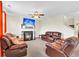 Living room featuring a fireplace and leather furniture at 223 Laurel Crest Way, Summerville, SC 29486
