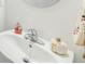 Clean bathroom with sink, faucet, and decorative accents at 823 Recess Point Dr, Moncks Corner, SC 29461