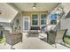 Covered patio with wicker furniture and access to the backyard at 7833 Montview Rd, North Charleston, SC 29418