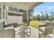 Relaxing covered patio with wicker furniture and a view of the backyard at 7833 Montview Rd, North Charleston, SC 29418